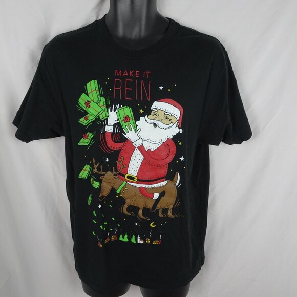 Holiday Time Make It Rein Christmas Shirt Size M (38-40) - Picture 1 of 8